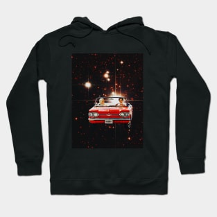 We'll Run Away - Space Collage, Retro Futurism, Sci Fi Hoodie